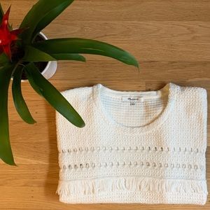 Madewell Knit Fringe Short Sleeve Sweater